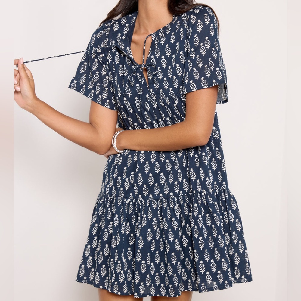EMERSON FRY Isla Navy Dress | Organic Cotton NWT